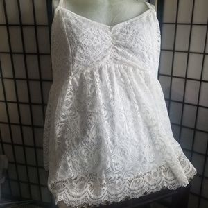 Torrid white lace babydoll tank